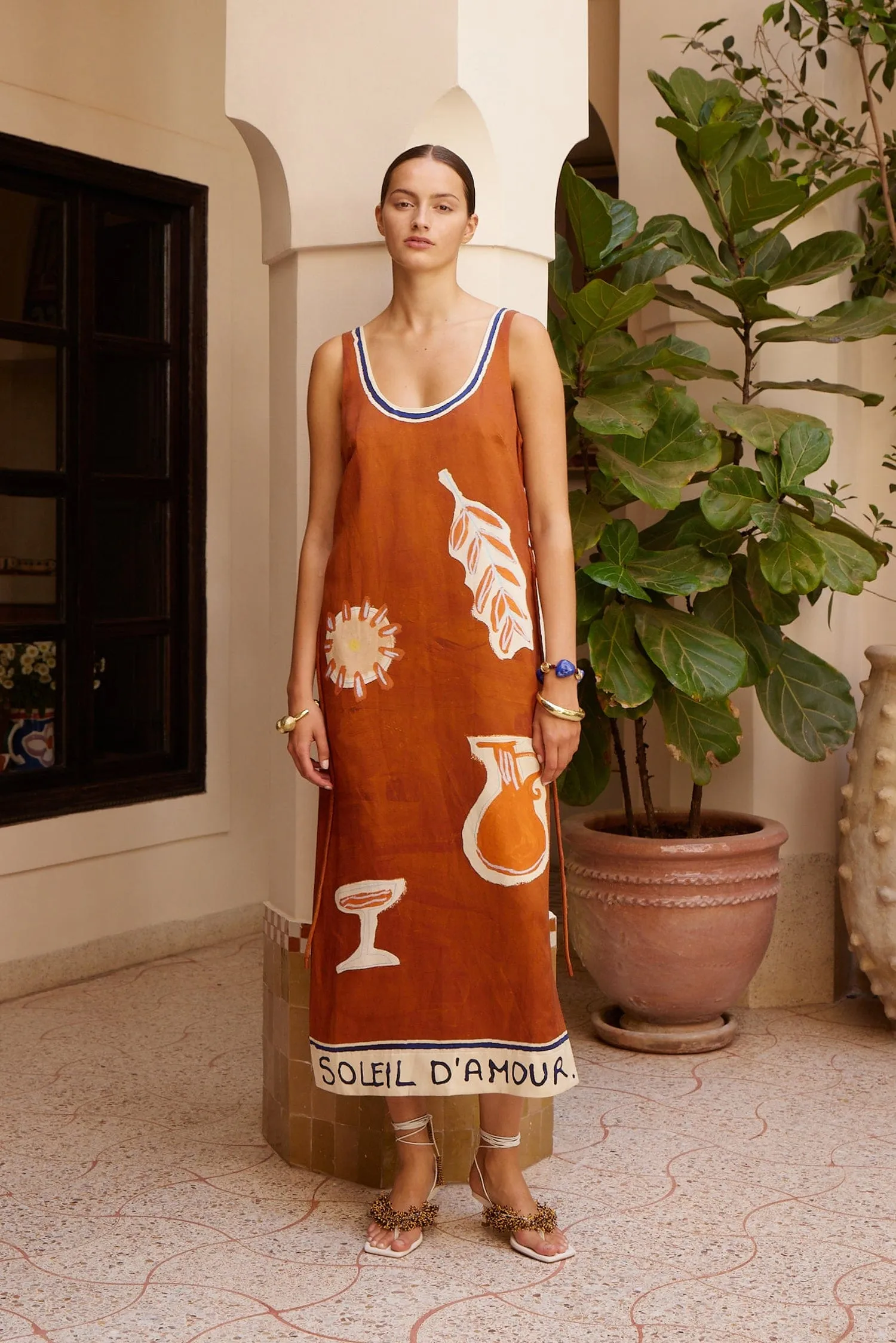 SOLEIL D'AMOUR SILK MIDI DRESS sold by Alemais product image thumbnail 5