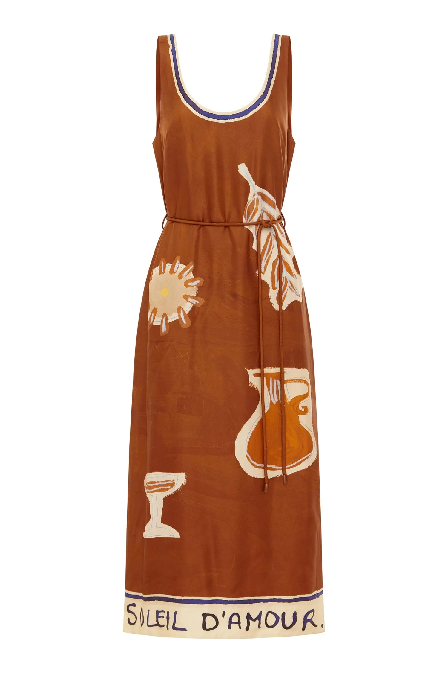 SOLEIL D'AMOUR SILK MIDI DRESS sold by Alemais