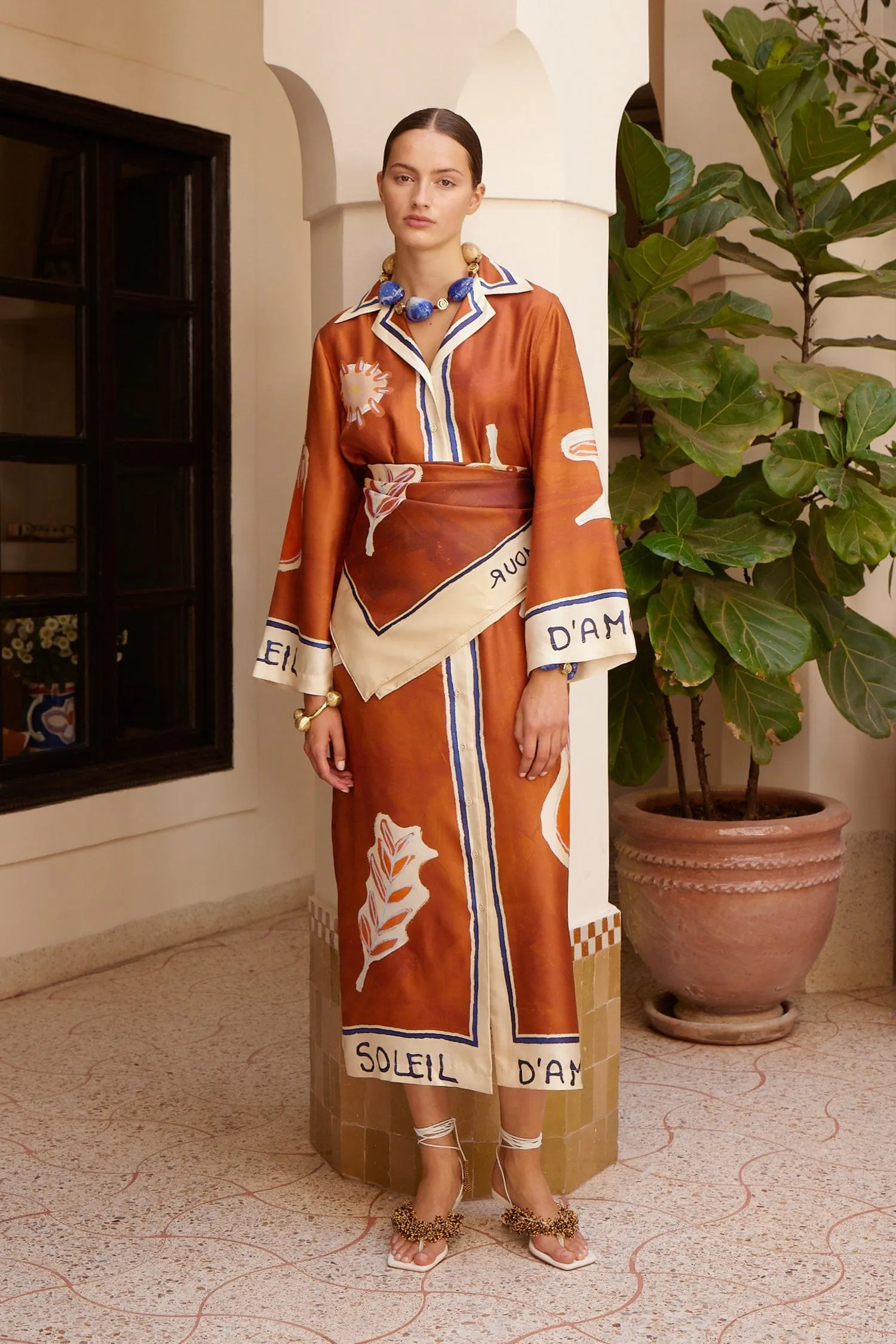 SOLEIL D'AMOUR SILK SCARF sold by Alemais product image thumbnail 2