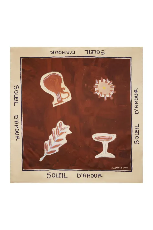 SOLEIL D'AMOUR SILK SCARF sold by Alemais