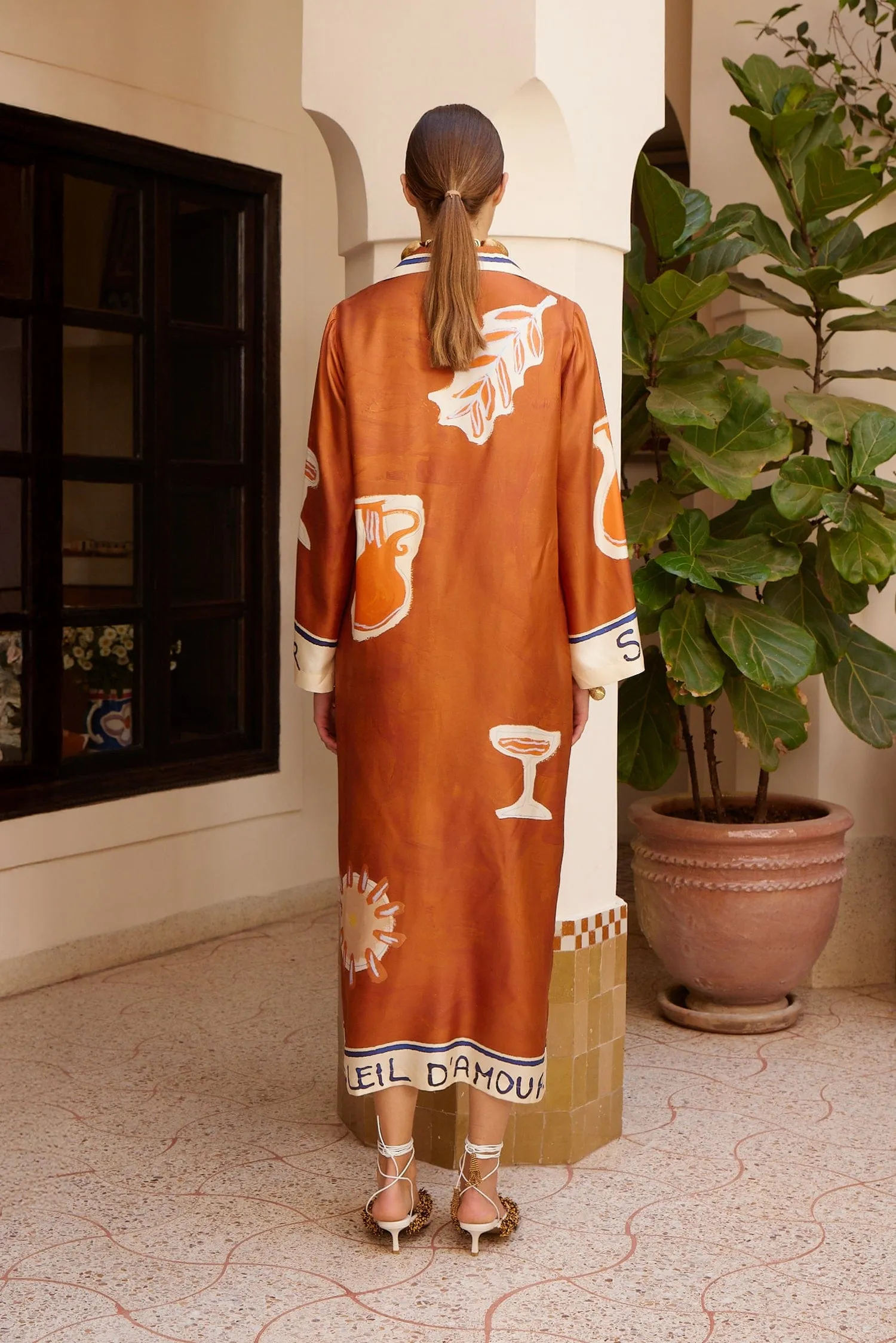 SOLEIL D'AMOUR SILK SHIRTDRESS sold by Alemais product image thumbnail 4
