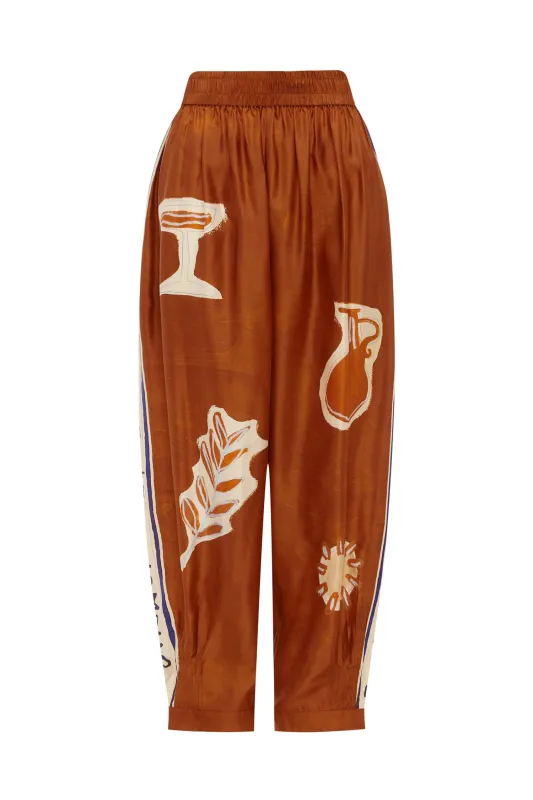 SOLEIL D'AMOUR TAPERED SILK PANT made by Alemais