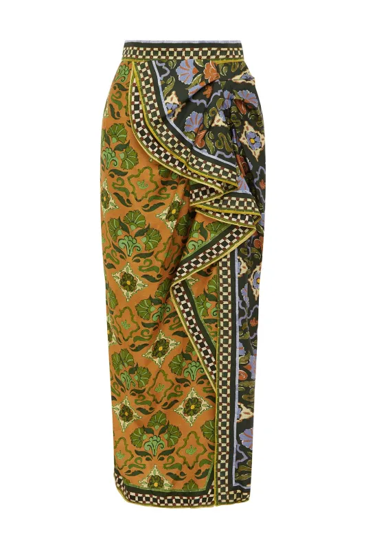 CECE SPLICED SILK SKIRT sold by Alemais