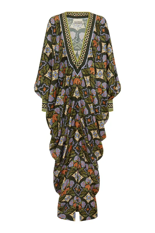 CECE V NECK SILK MIDI DRESS sold by Alemais