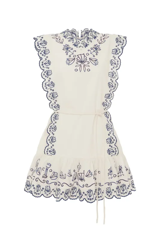 LEELA EMBROIDERED MINI DRESS sold by Alemais