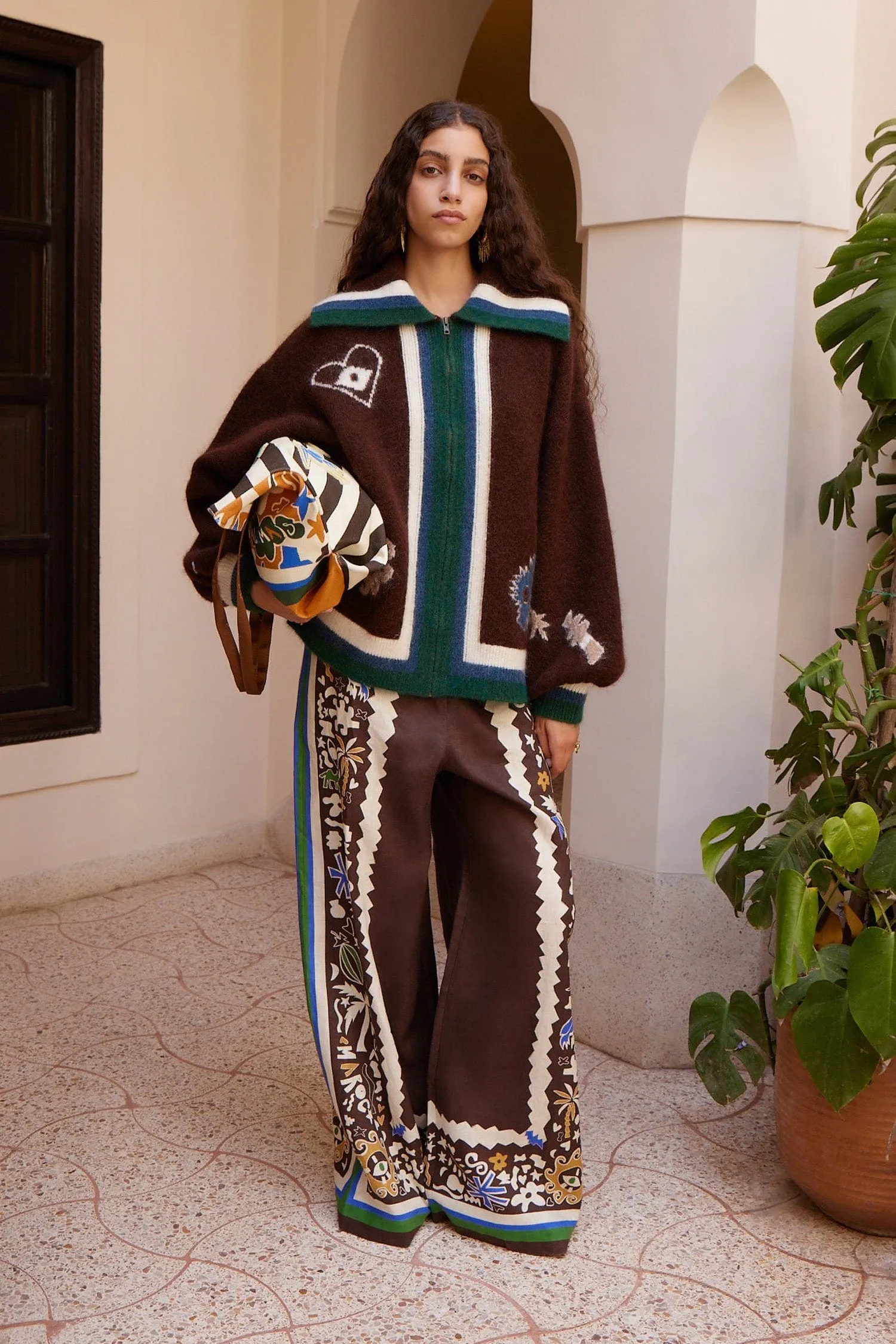 MAROC ZIP UP KNIT CARDIGAN sold by Alemais product image thumbnail 2