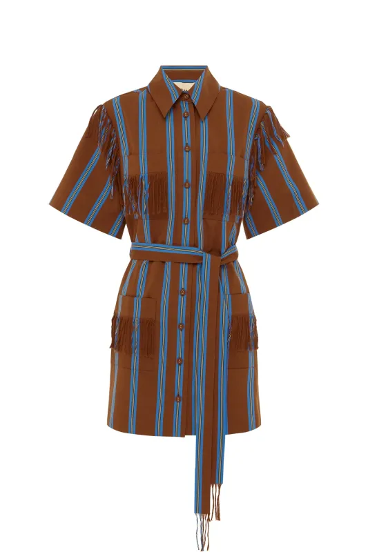 NOURA FRINGE MINI DRESS sold by Alemais