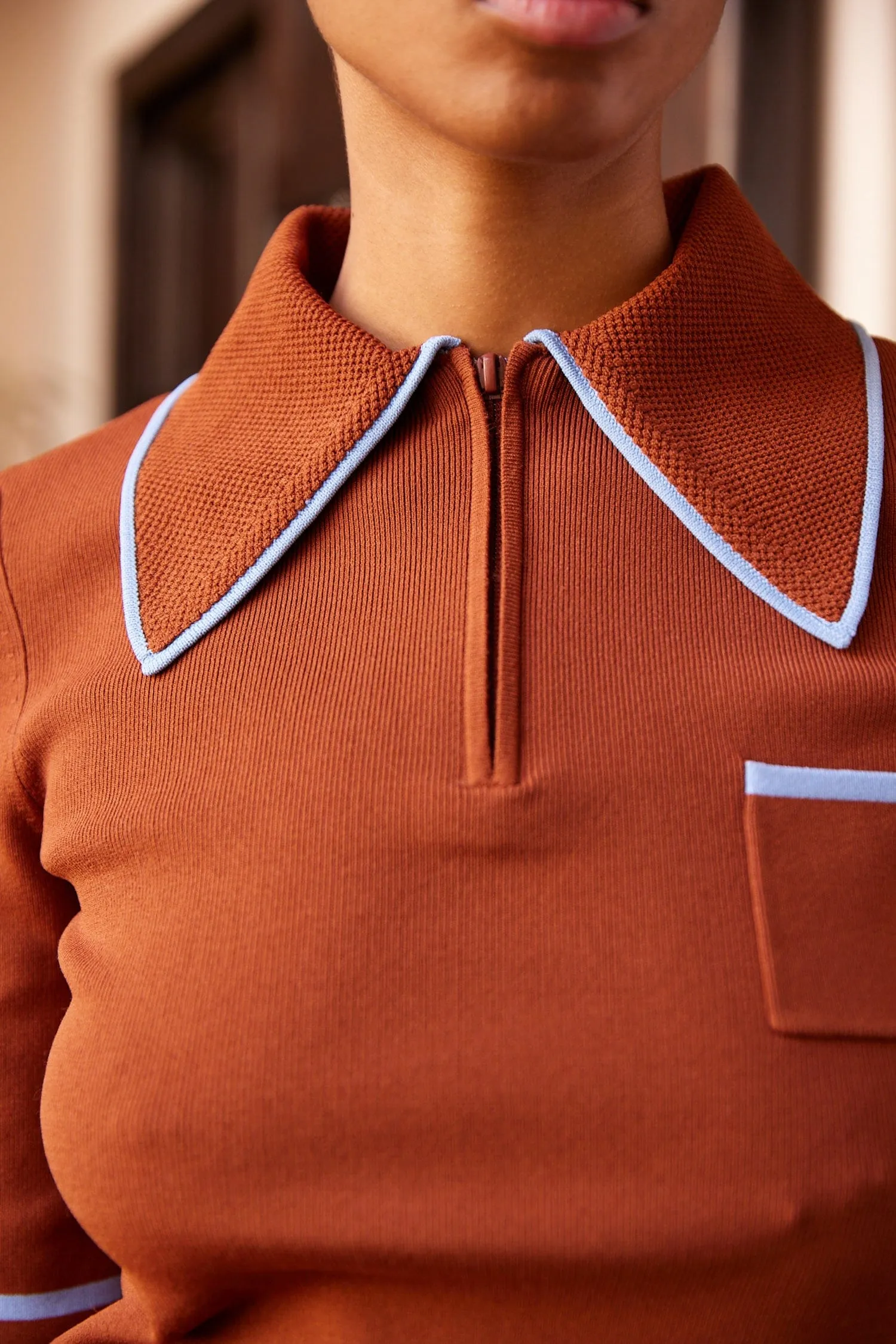 NOURA KNIT POLO RUST sold by Alemais product image thumbnail 5