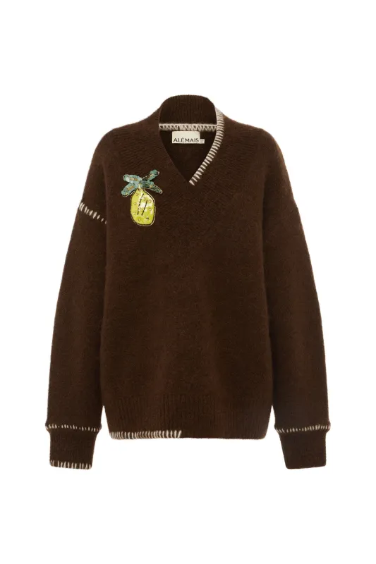 FREDO V NECK SWEATER made by Alemais