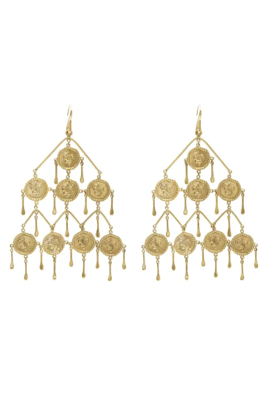 LE JARDIN COIN CHANDALIER EARRINGS sold by Alemais