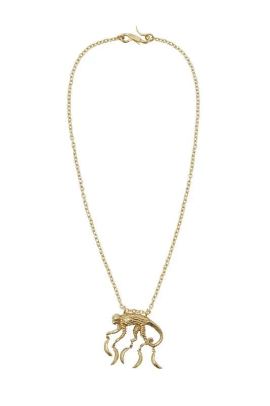 LE JARDIN MONKEY & BANANA NECKLACE sold by Alemais