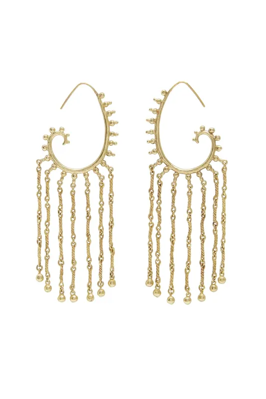 LE JARDIN PAISLEY CHAIN HOOPS sold by Alemais