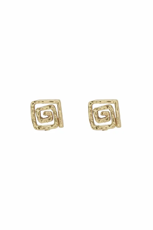 LE JARDIN SQUARE SPIRAL STUDS sold by Alemais