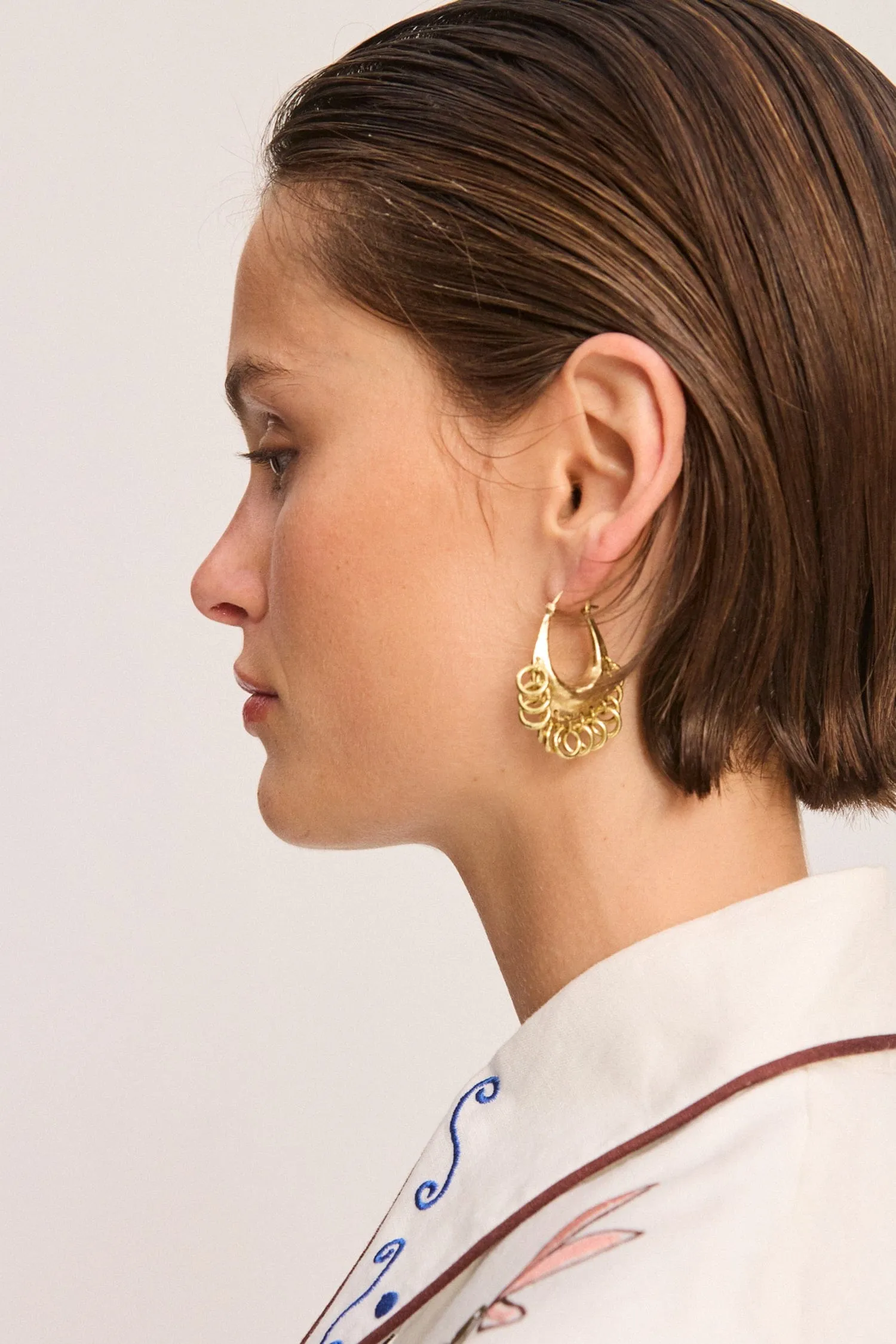 LE JARDIN MINI RING CHAIN HOOPS sold by Alemais product image thumbnail 2