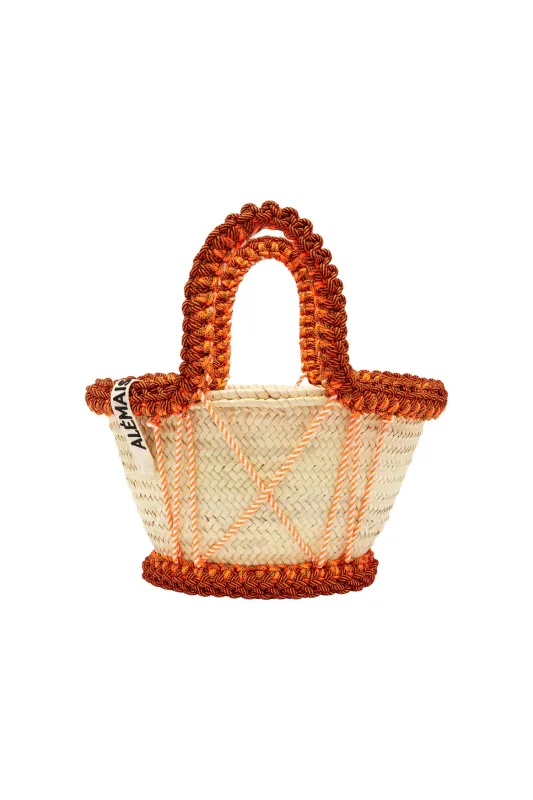 ROSE MACRAME CORD MEDIUM BASKET sold by Alemais