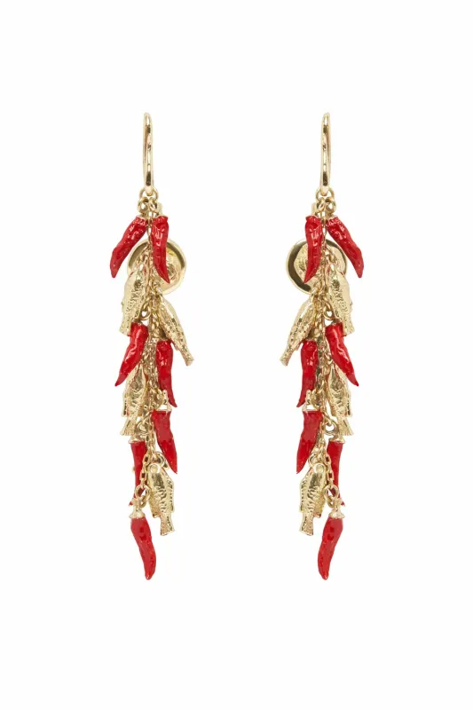 TESORI CHILLI & FISH DROP EARRINGS sold by Alemais