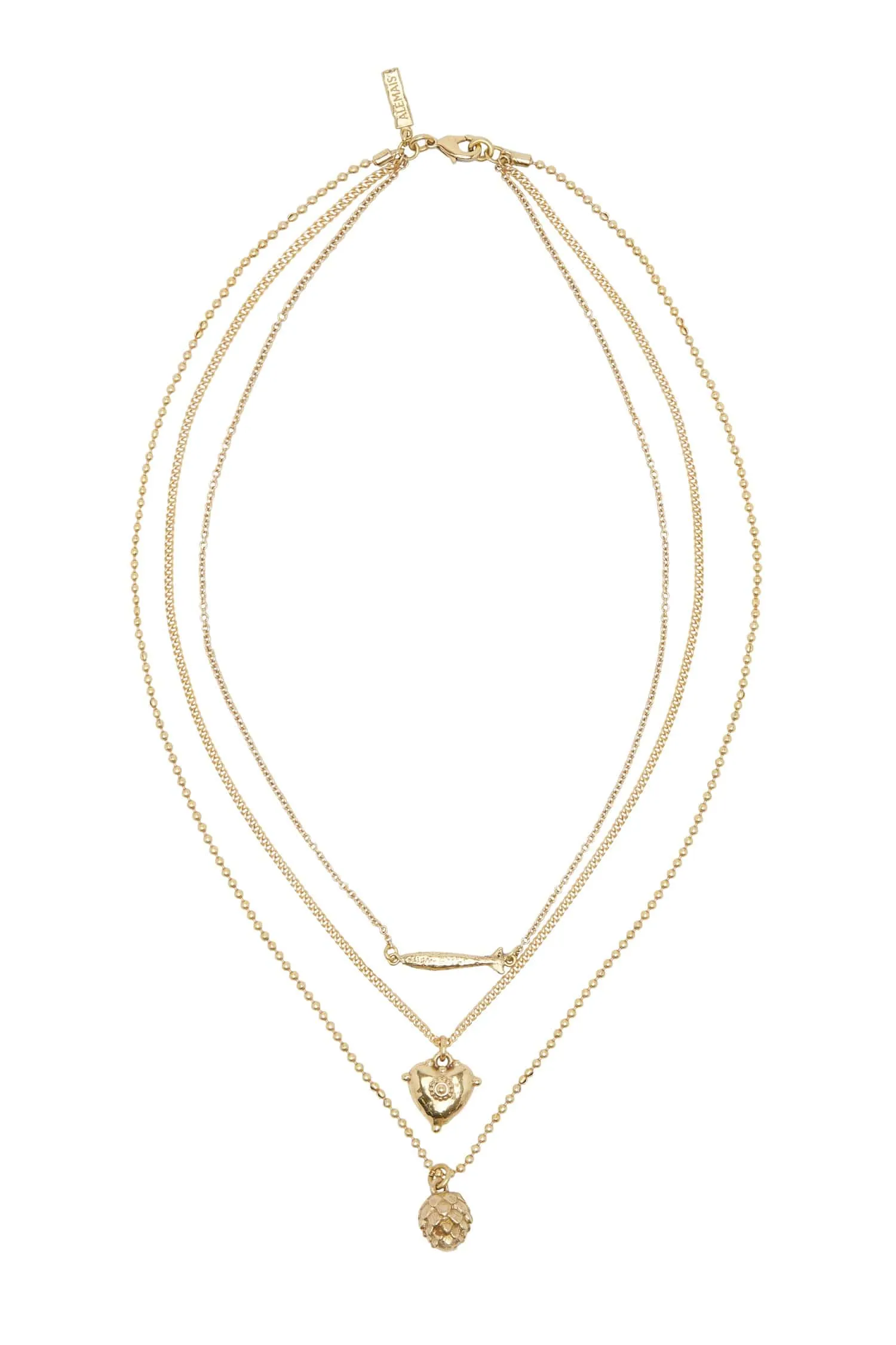 TESORI MULTI CHAIN CHARM NECKLACE sold by Alemais