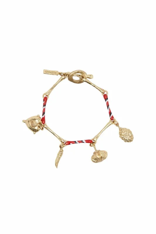 TESORI ROSSA STRIPE CHARM BRACELET sold by Alemais