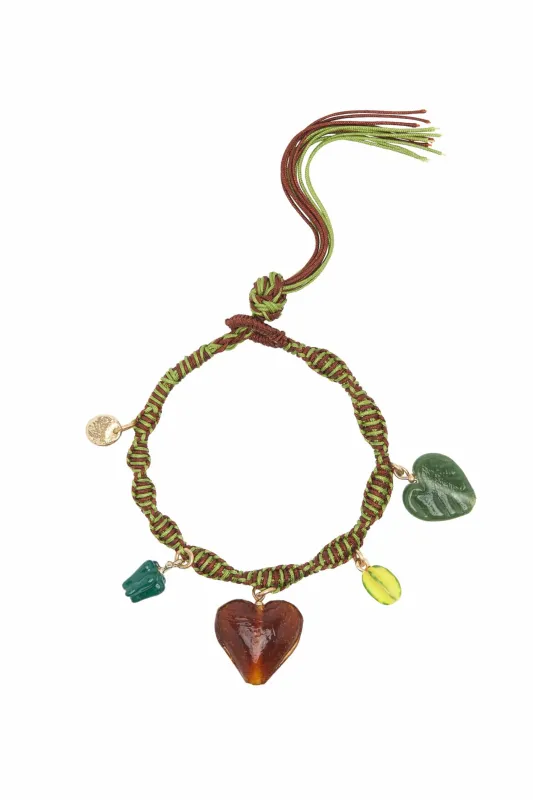 TESORI VERDE MACRAME CHARM BRACELET made by Alemais