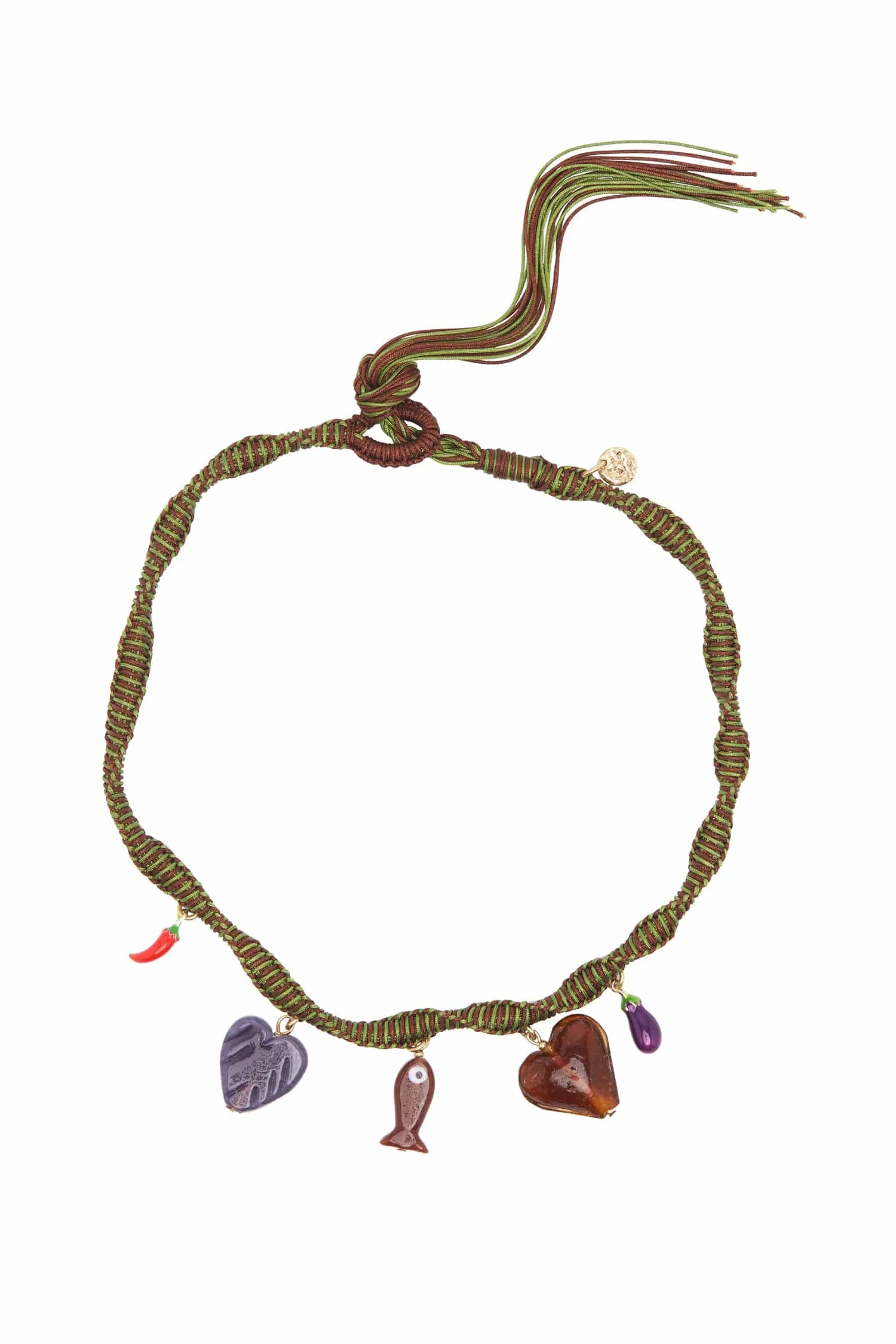 TESORI VERDE MACRAME NECKLACE sold by Alemais