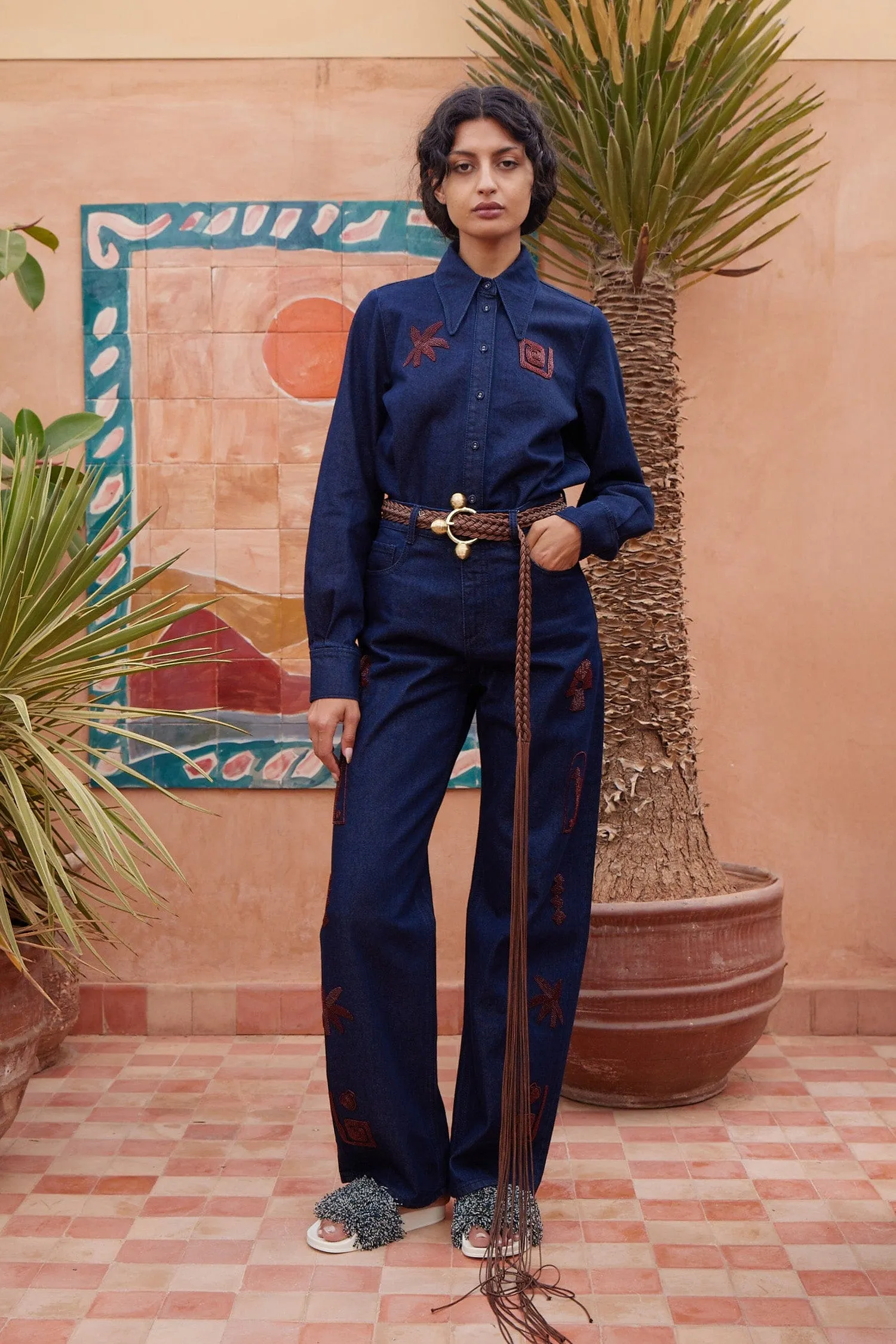 DELANY EMBELLISHED DENIM JEAN sold by Alemais product image thumbnail 2