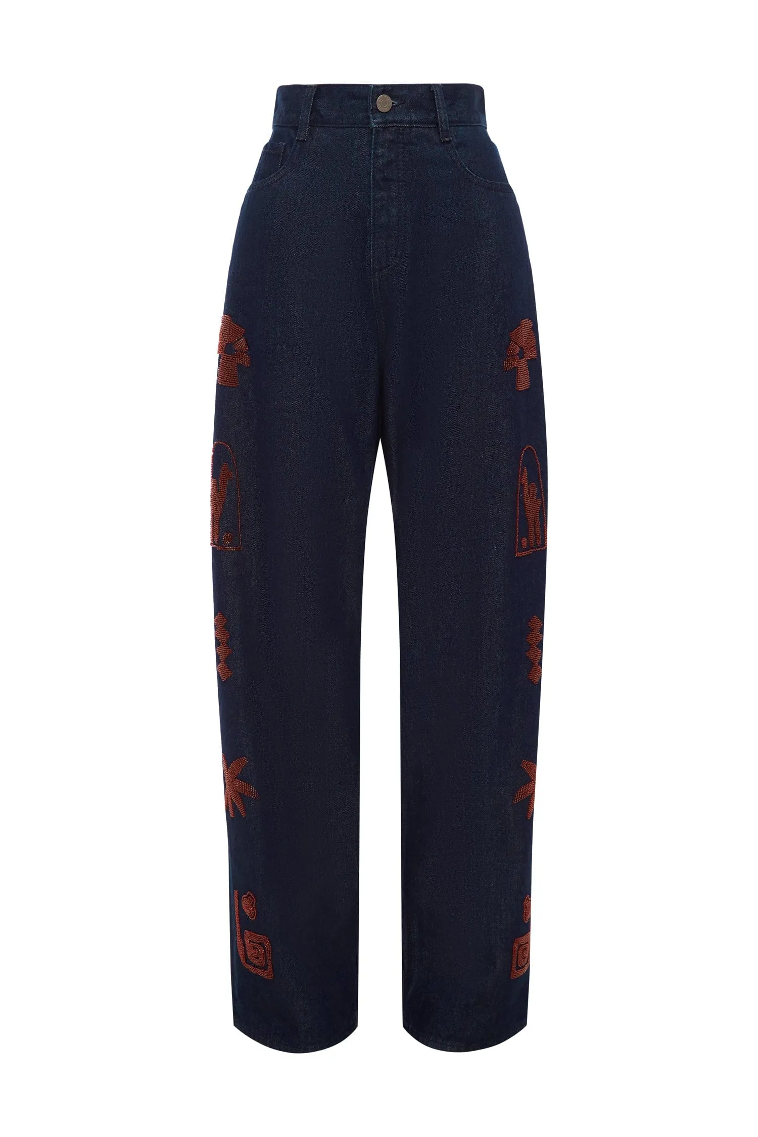 DELANY EMBELLISHED DENIM JEAN sold by Alemais