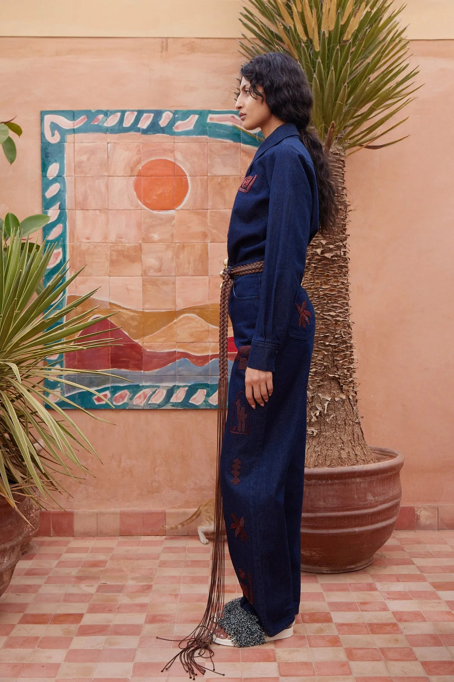 DELANY EMBELLISHED DENIM JEAN sold by Alemais product image thumbnail 3