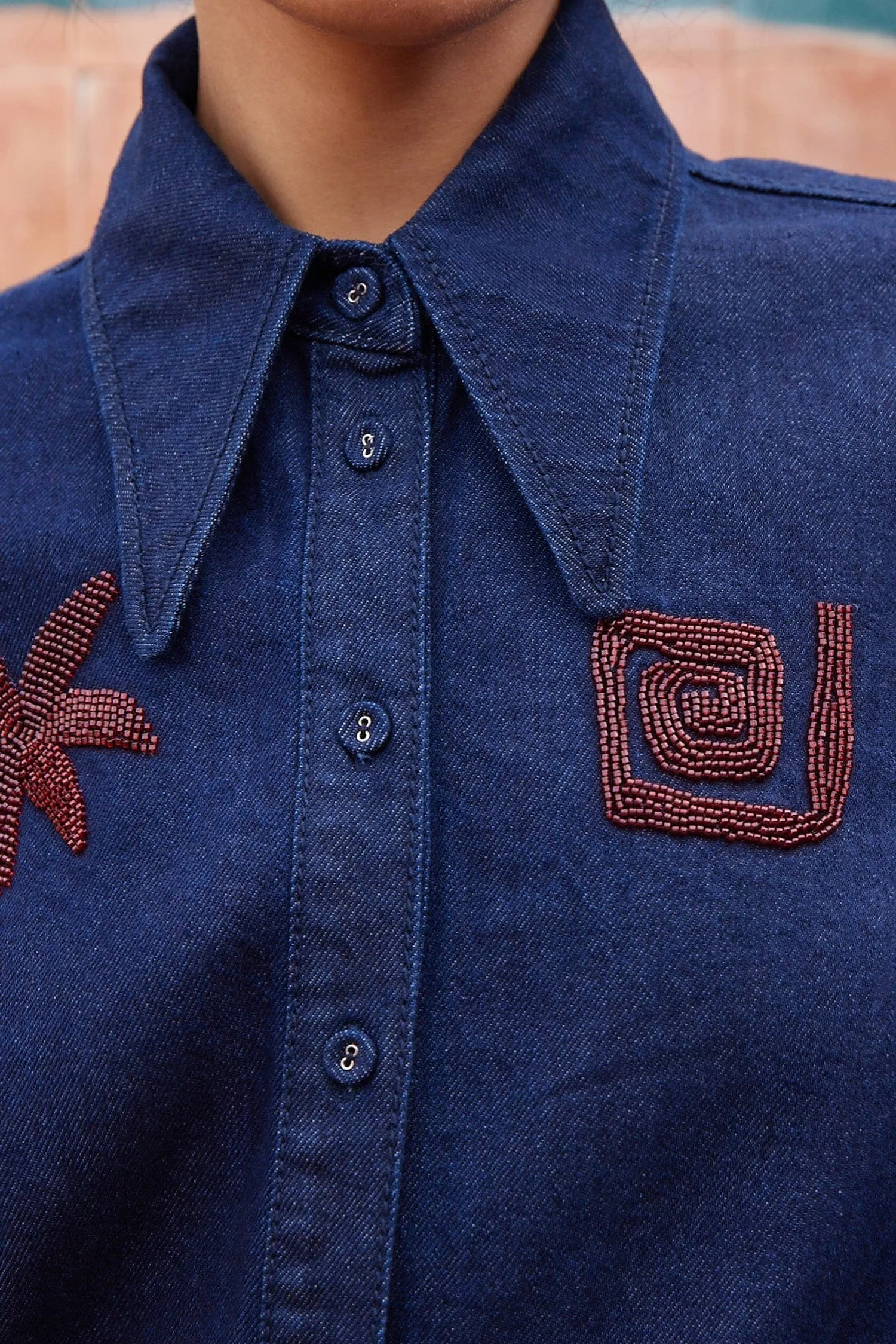 DELANY EMBELLISHED DENIM SHIRT sold by Alemais product image thumbnail 5