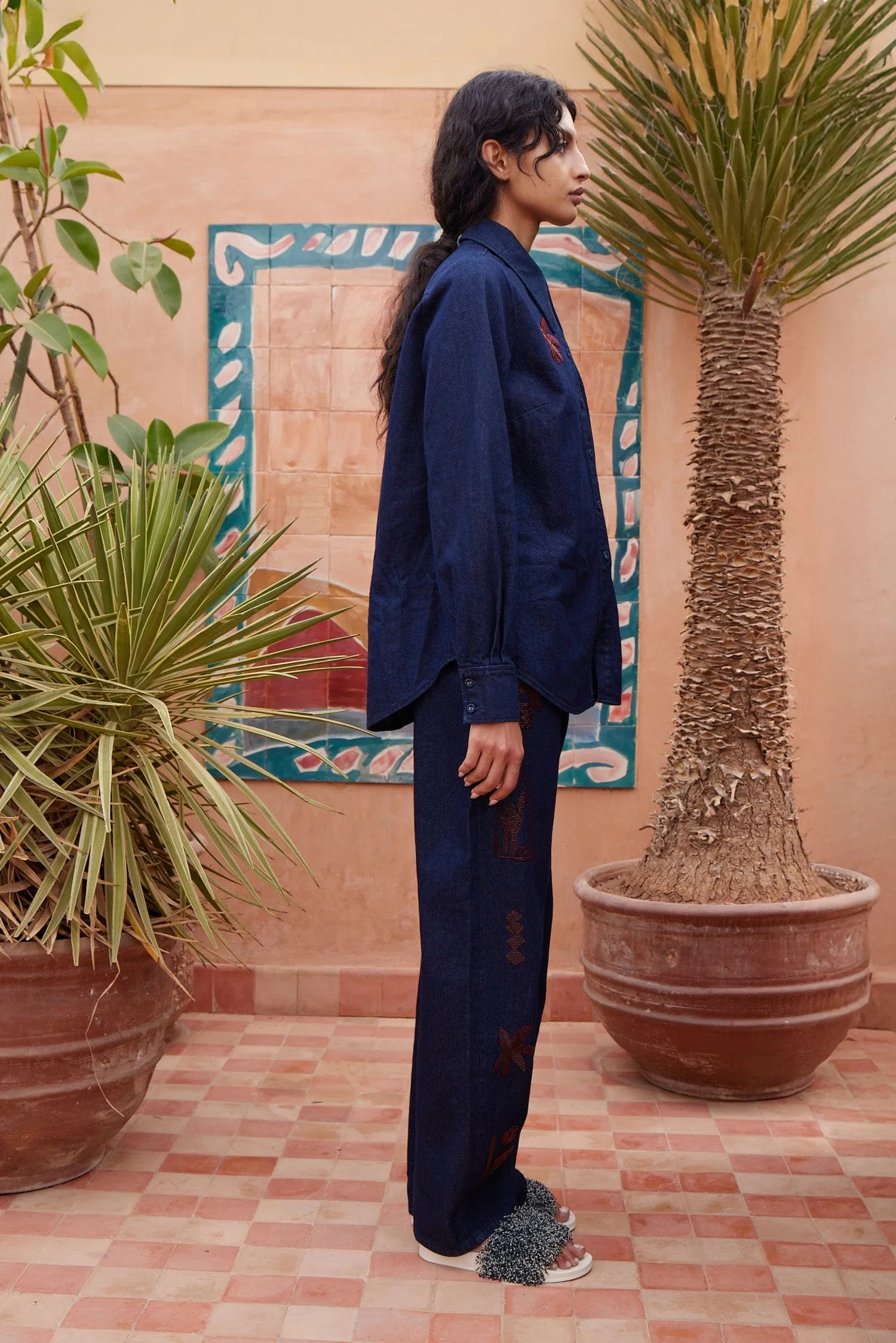 DELANY EMBELLISHED DENIM SHIRT sold by Alemais product image thumbnail 3