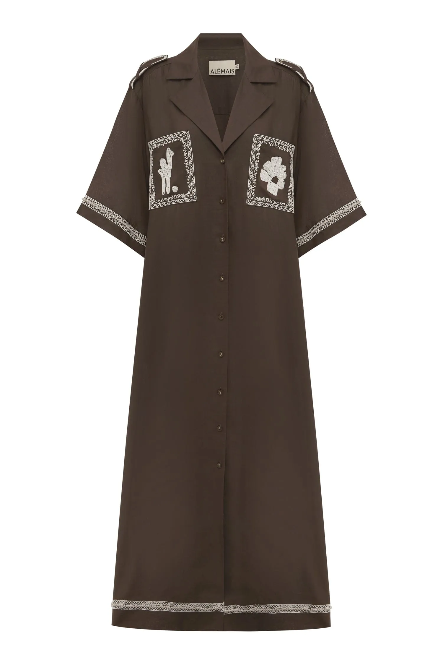 LEANDRA CORDED RELAXED SHIRTDRESS sold by Alemais