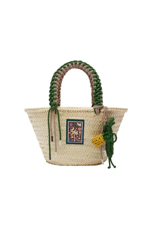 MACRAME MIDI BASKET sold by Alemais