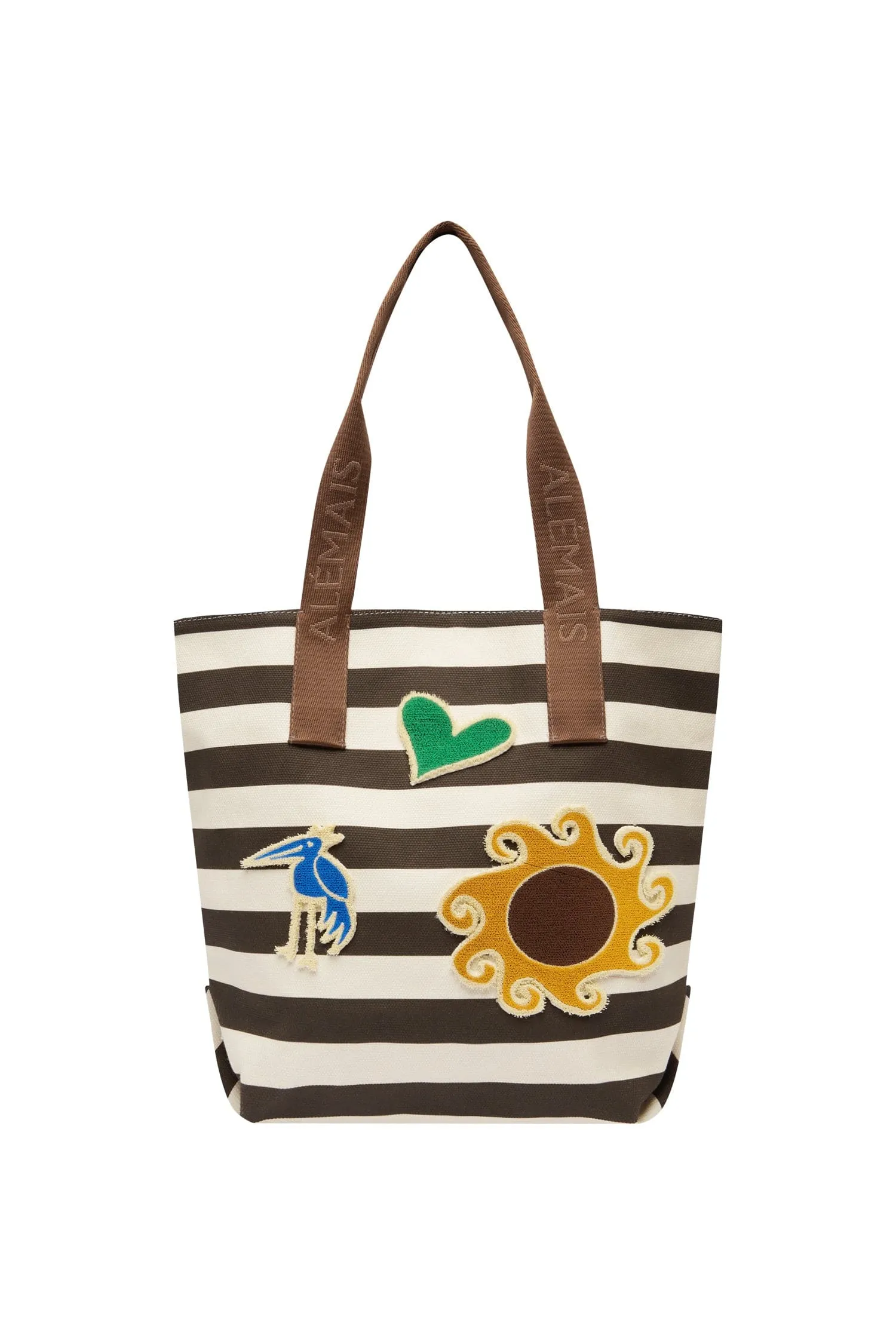 MAROC STRIPE PATCH SHOPPER TOTE sold by Alemais
