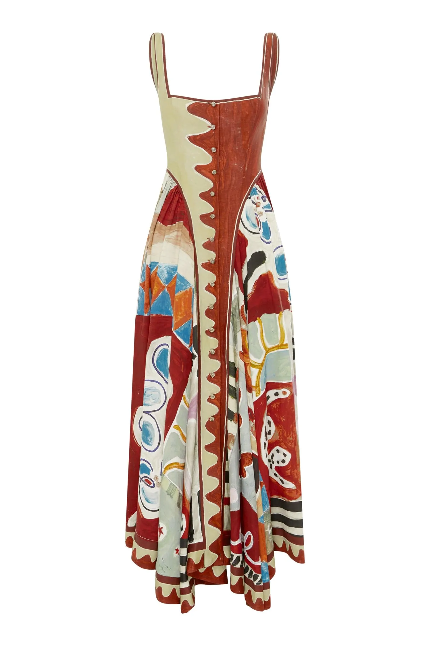 MICHELLE SQUARE NECK MIDI DRESS sold by Alemais