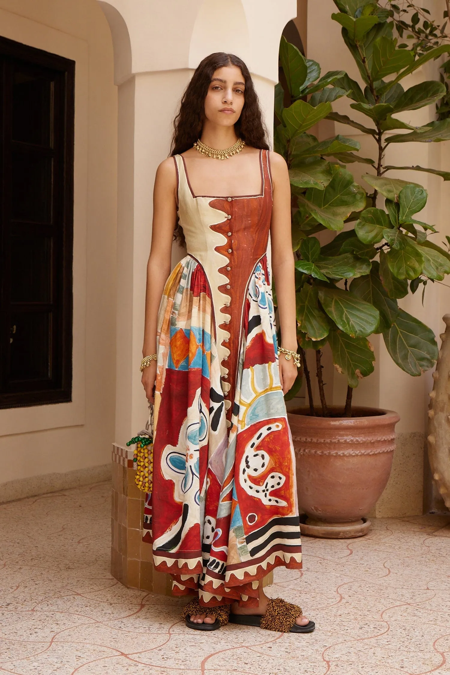 MICHELLE SQUARE NECK MIDI DRESS sold by Alemais product image thumbnail 2