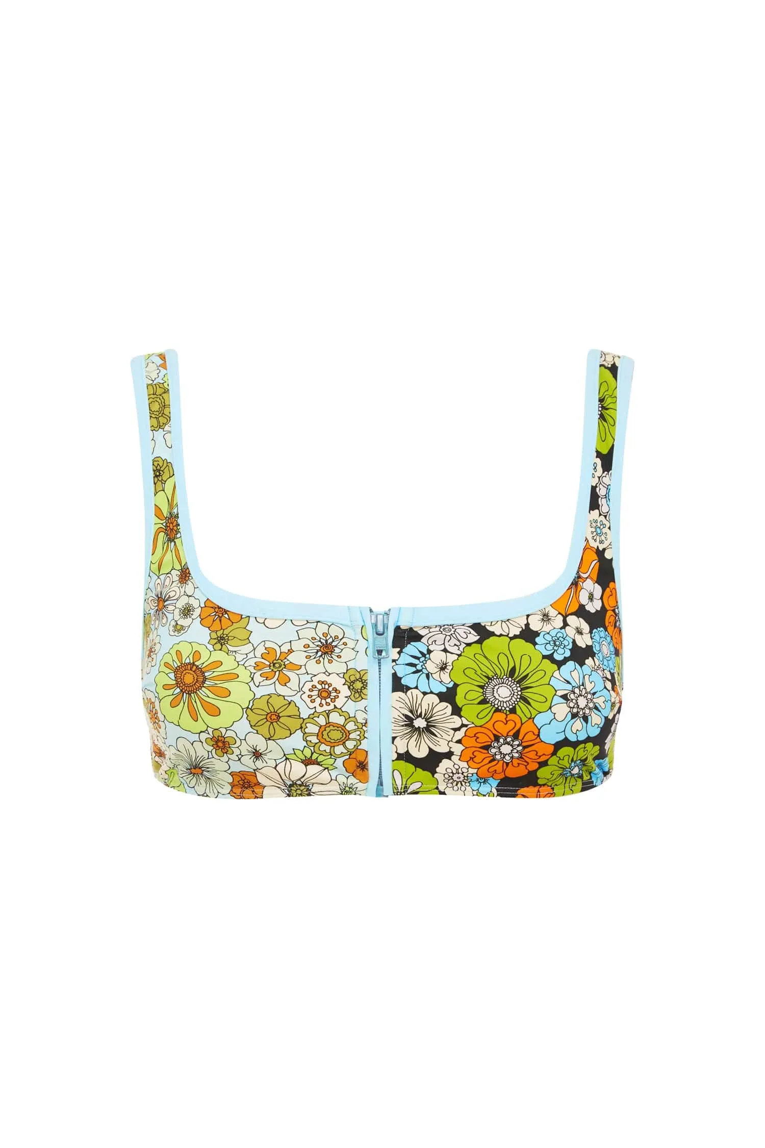 ORANGE BLOSSOM ZIP SCOOP TOP sold by Alemais