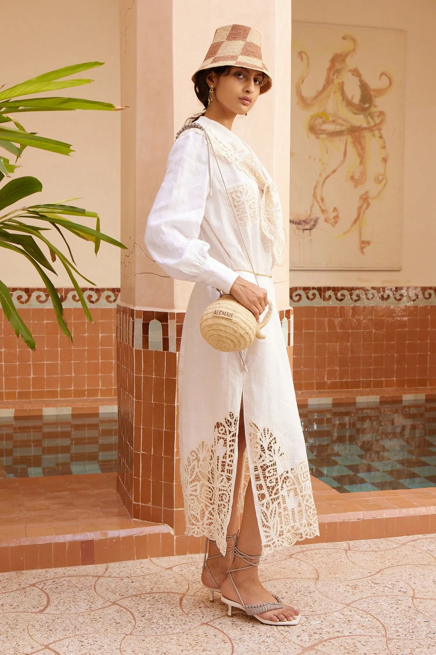 ROSEMARY EMBROIDERED MIDI DRESS sold by Alemais product image thumbnail 3