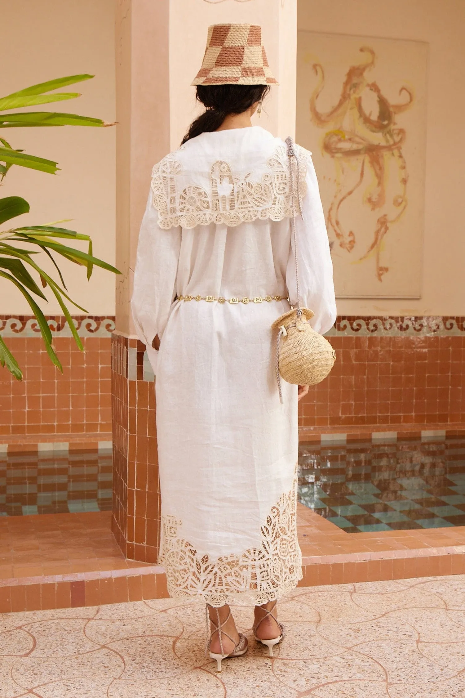 ROSEMARY EMBROIDERED MIDI DRESS sold by Alemais product image thumbnail 4