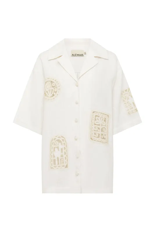 ROSEMARY EMBROIDERED SHIRT sold by Alemais