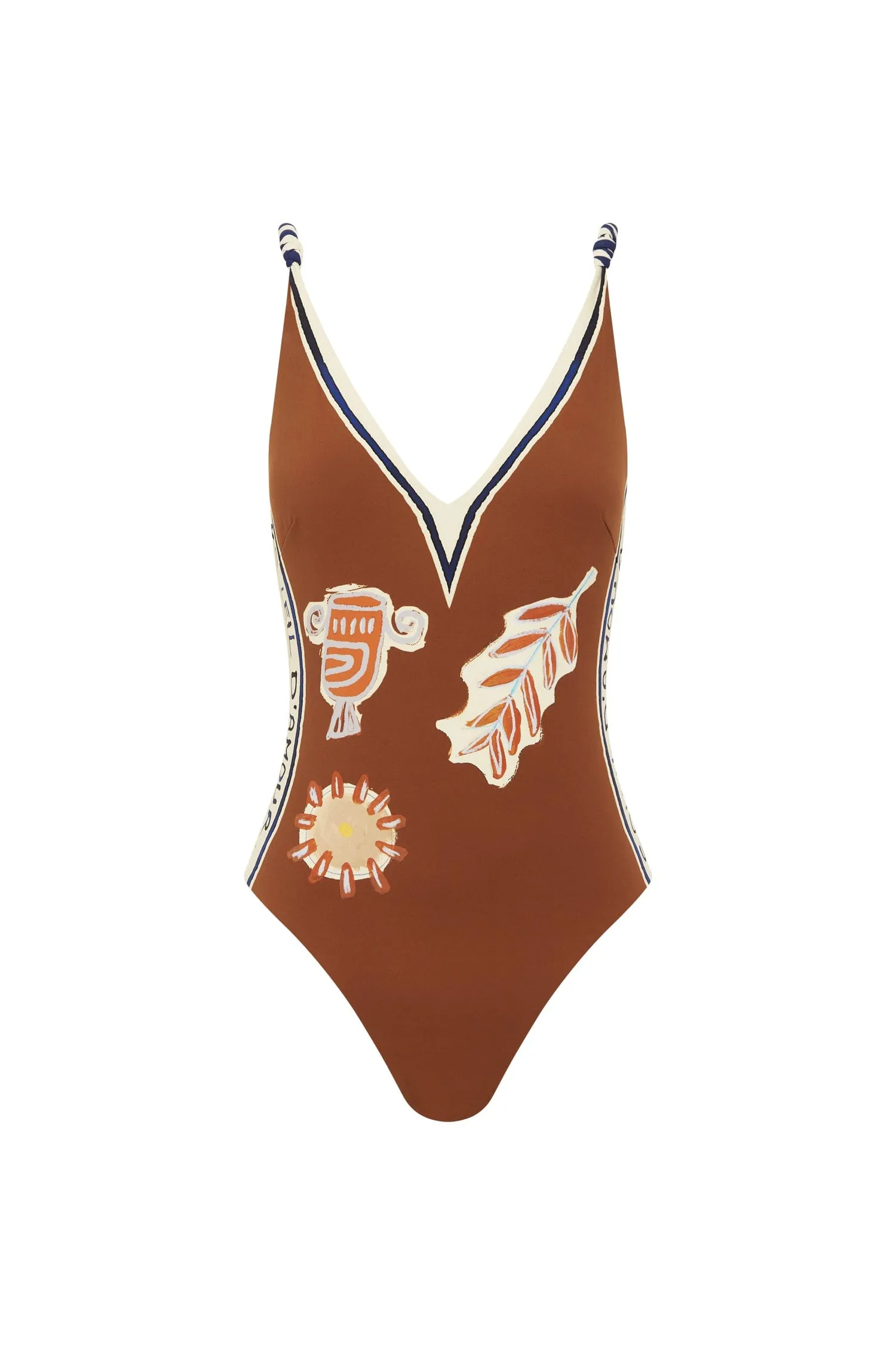 SOLEIL D'AMOUR V NECK ONE PIECE sold by Alemais