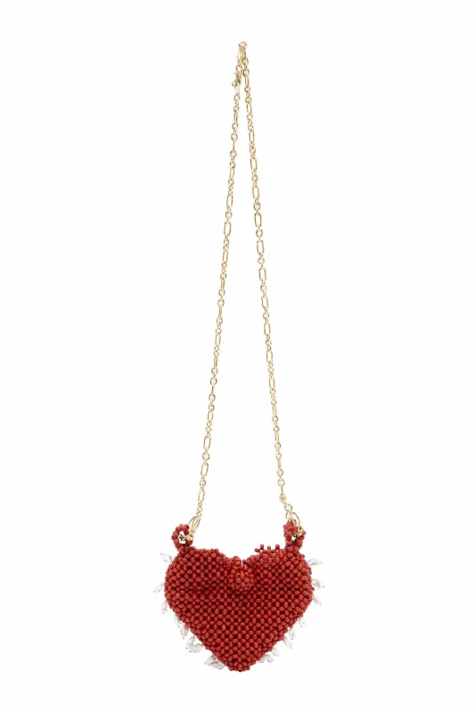 CARMELO BEADED HEART BAG sold by Alemais