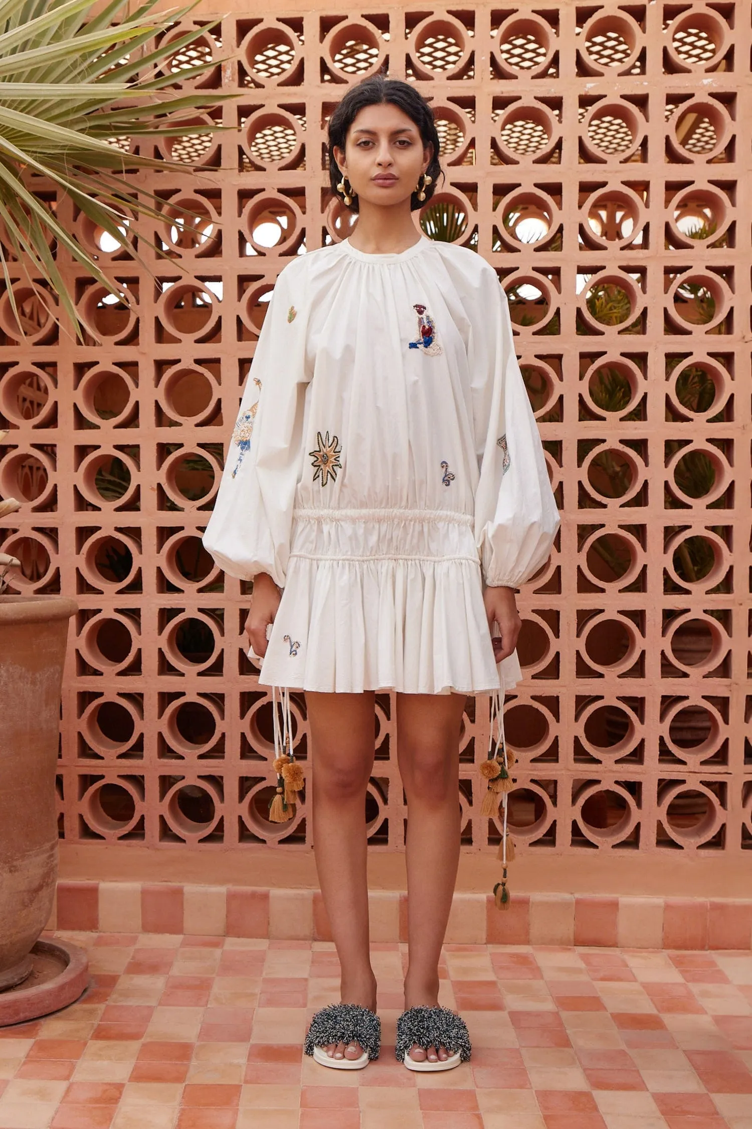 CARMINE EMBROIDERED MINI DRESS sold by Alemais product image thumbnail 2