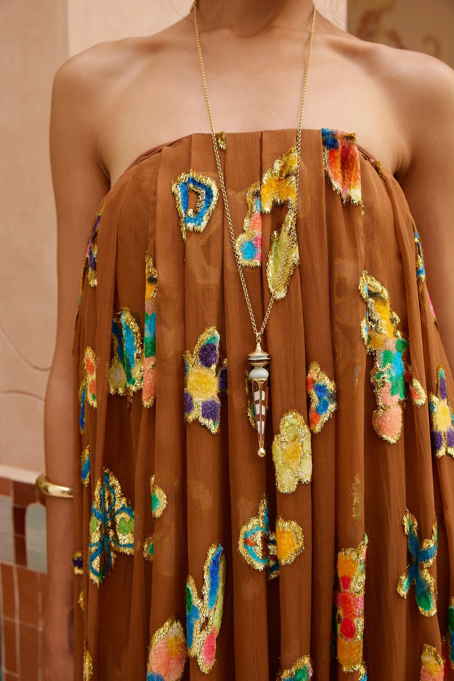 GOLDEN METALLIC STRAPLESS GOWN sold by Alemais product image thumbnail 5