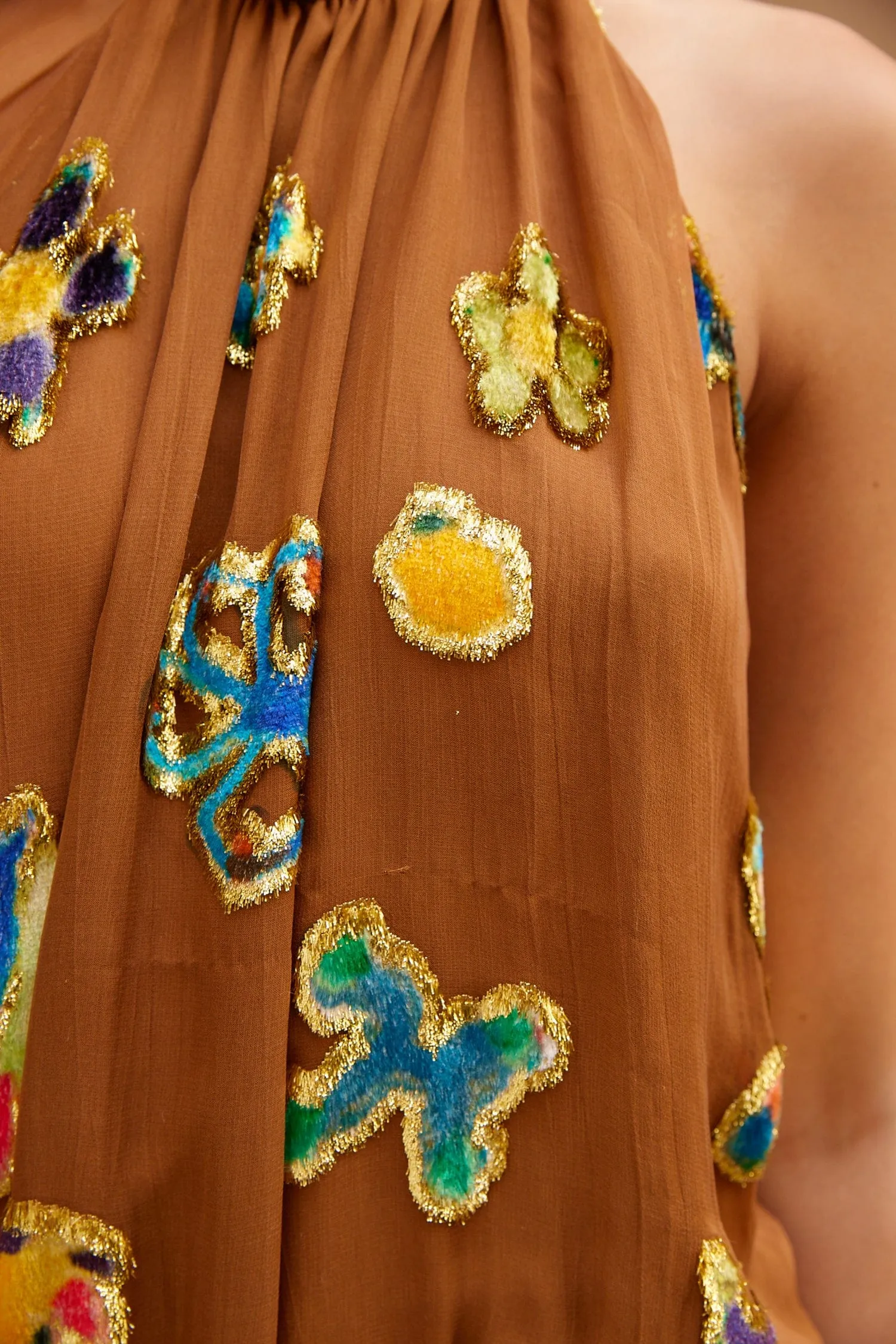 GOLDEN METALLIC VELVET MINI DRESS sold by Alemais product image thumbnail 5