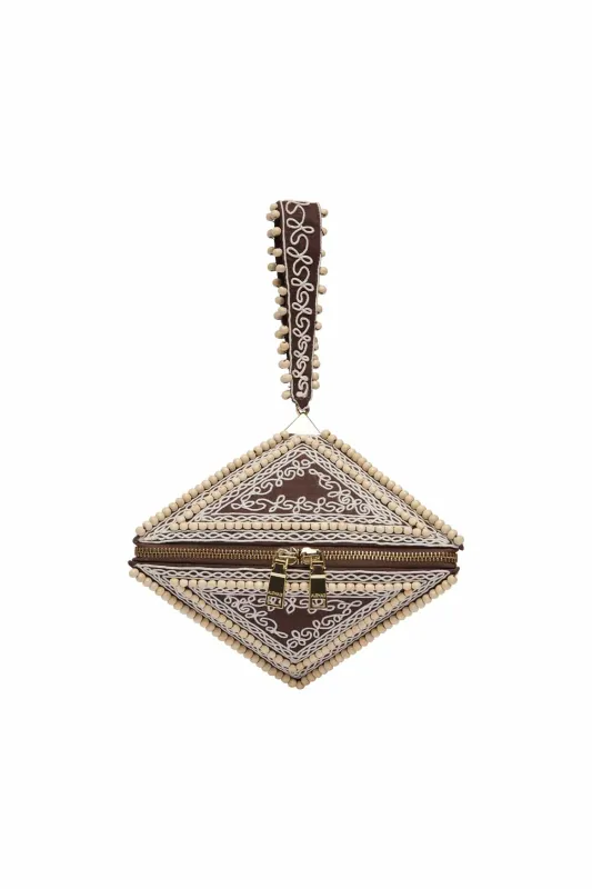 LEANDRA BEAD CORDED PYRAMID BAG made by Alemais