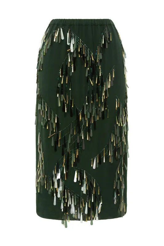 OPHIRA SEQUIN SKIRT sold by Alemais