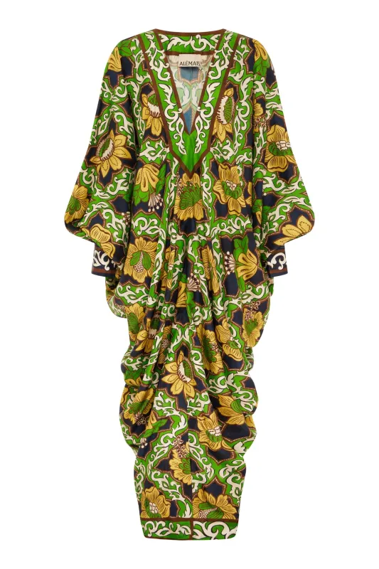 LIANA V NECK SILK MIDI DRESS sold by Alemais