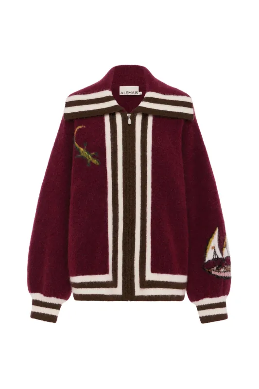 MOKSHINI ZIP UP CARDIGAN sold by Alemais