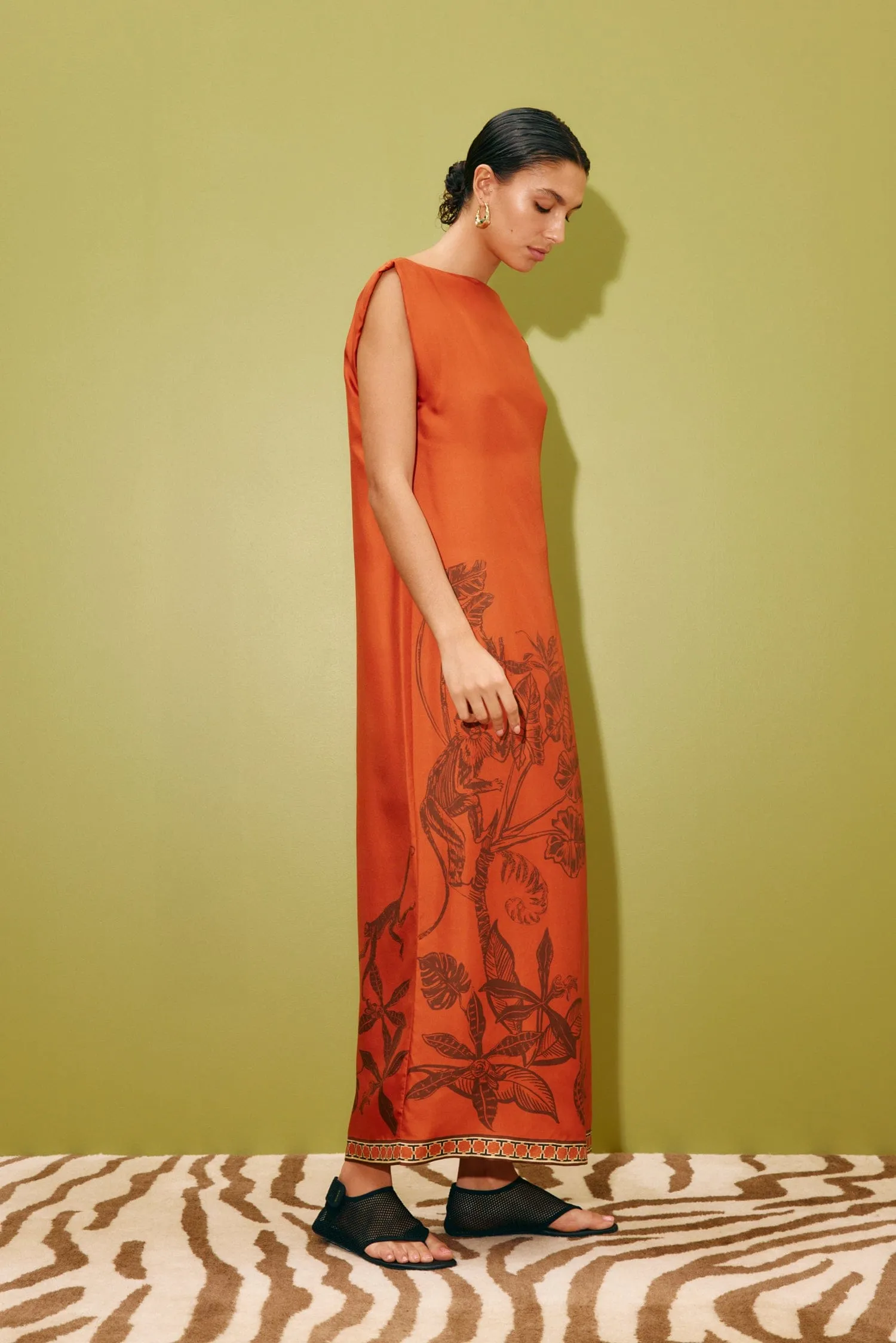 MONKEY DANCE SILK MIDI DRESS sold by Alemais product image thumbnail 3