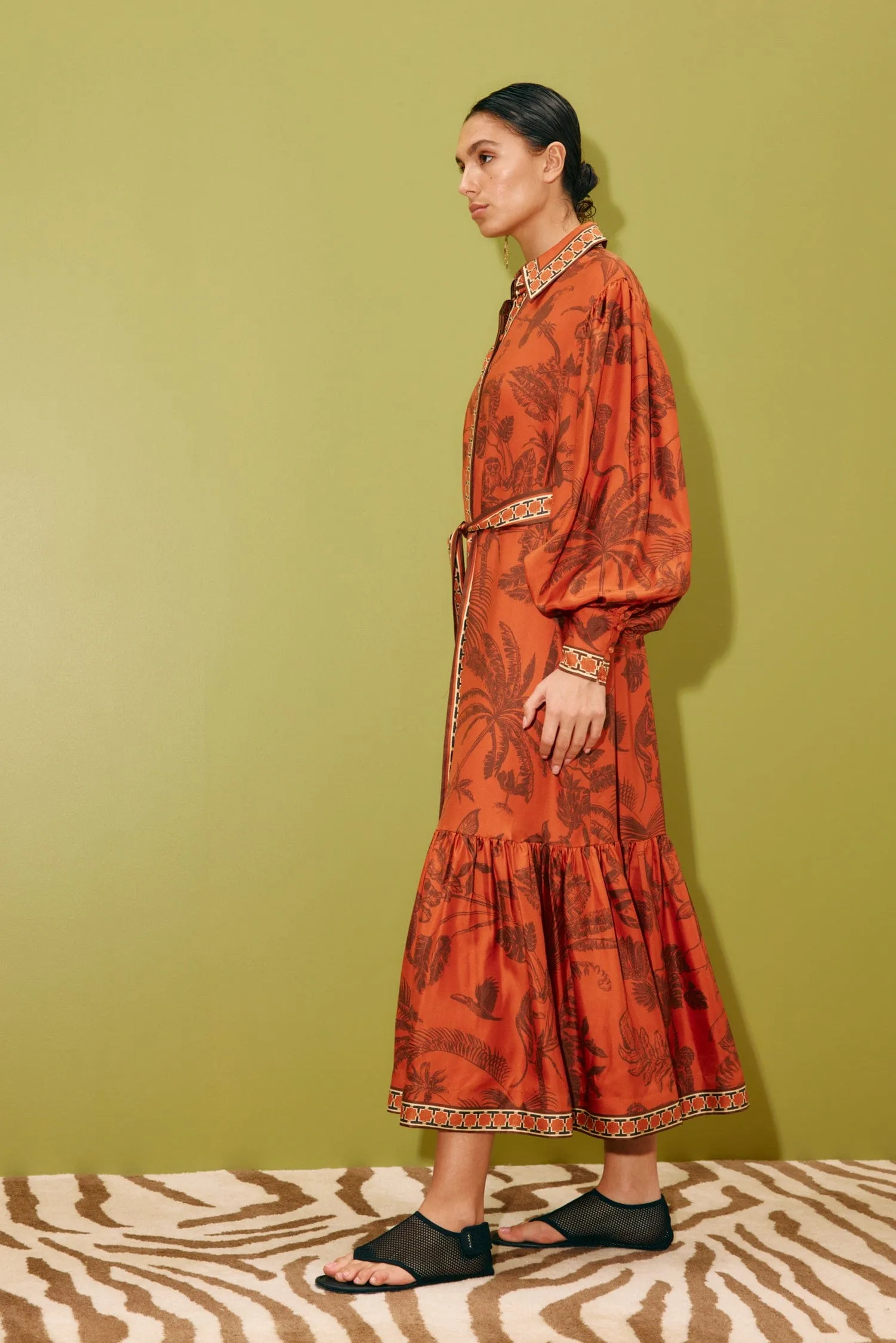 MONKEY DANCE SILK SHIRTDRESS sold by Alemais product image thumbnail 3