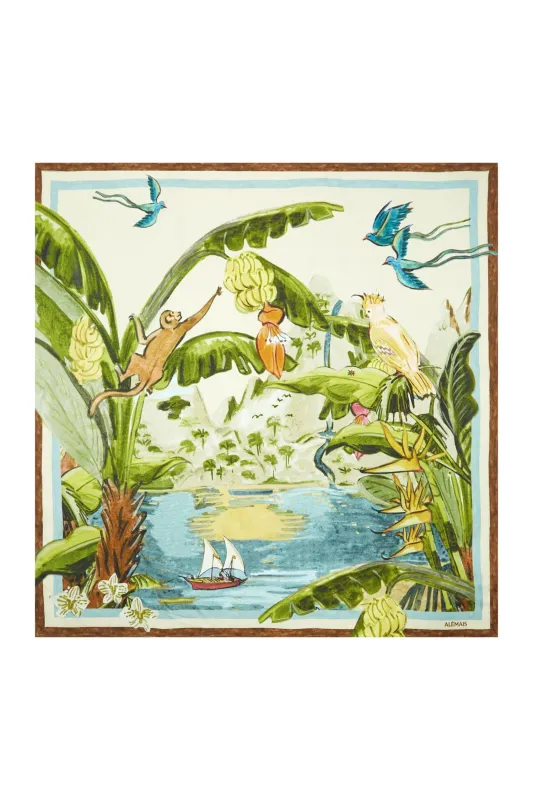 TOUCAN TANGO SILK SCARF sold by Alemais